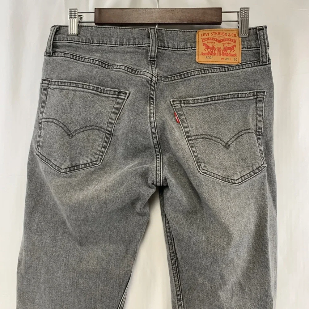 Levi's‎ 502 Taper Jeans Mens 31x30 (30x28)Grey Stretch Denim 502-0342
